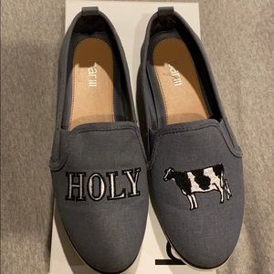 Bar III Denim Holy Cow Slip on Sneakers